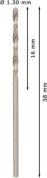 8000342900 - Detailbild_Metallbohrer PRO Metal Arbeits-L.16mm D.1,3mm L.38mm 10St. BOSCH