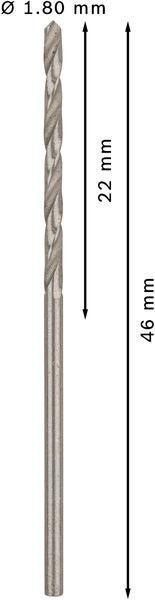 8000342906 - Detailbild_Metallbohrer PRO Metal Arbeits-L.22mm D.1,8mm L.46mm 10St. BOSCH