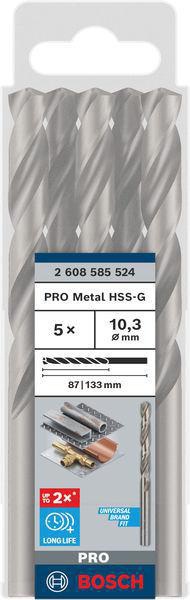 8000342912 - Detailbild5_Metallbohrer PRO Metal Arbeits-L.87mm D.10,3mm L.133mm 5St. BOSCH