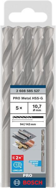 8000342917 - Detailbild_Metallbohrer PRO Metal Arbeits-L.94mm D.10,7mm L.142mm 5St. BOSCH