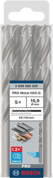 8000342919 - Detailbild_Metallbohrer PRO Metal Arbeits-L.94mm D.10,9mm L.142mm 5St. BOSCH