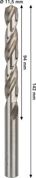 8000342927 - Detailbild5_Metallbohrer PRO Metal Arbeits-L.94mm D.11,5mm L.142mm 5St. BOSCH