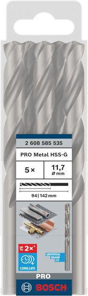 8000342929 - Detailbild_Metallbohrer PRO Metal Arbeits-L.94mm D.11,7mm L.142mm 5St. BOSCH