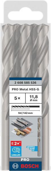 8000342930 - Detailbild2_Metallbohrer PRO Metal Arbeits-L.101mm D.11,8mm L.151mm 5St. BOSCH
