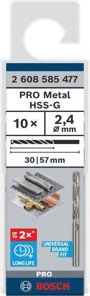 8000342951 - Detailbild5_Metallbohrer PRO Metal Arbeits-L.30mm D.2,4mm L.57mm 10St. BOSCH