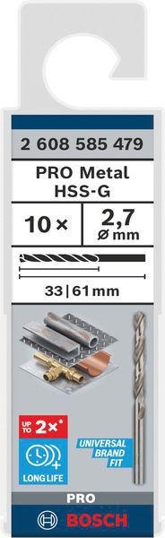 8000342956 - Detailbild3_Metallbohrer PRO Metal Arbeits-L.33mm D.2,7mm L.61mm 10St. BOSCH