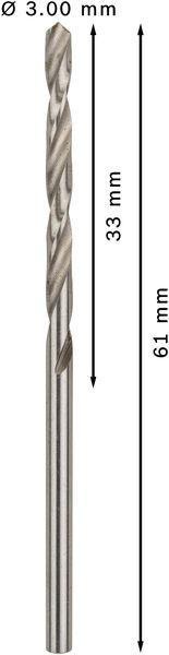 8000342959 - Detailbild_Metallbohrer PRO Metal Arbeits-L.33mm D.3mm L.61mm 10St. BOSCH