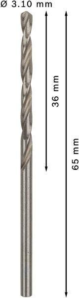 8000342961 - Detailbild3_Metallbohrer PRO Metal Arbeits-L.36mm D.3,1mm L.65mm 10St. BOSCH