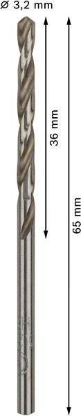 8000342962 - Detailbild5_Metallbohrer PRO Metal Arbeits-L.36mm D.3,2mm L.65mm 10St. BOSCH