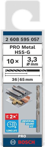 8000342964 - Detailbild4_Metallbohrer PRO Metal Arbeits-L.36mm D.3,3mm L.65mm 10St. BOSCH