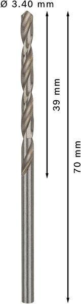 8000342966 - Detailbild_Metallbohrer PRO Metal Arbeits-L.39mm D.3,4mm L.70mm 10St. BOSCH