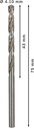 8000342976 - Detailbild4_Metallbohrer PRO Metal Arbeits-L.43mm D.4,1mm L.75mm 10St. BOSCH