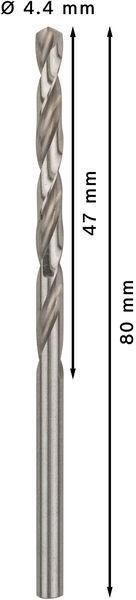 8000342982 - Detailbild_Metallbohrer PRO Metal Arbeits-L.47mm D.4,4mm L.80mm 10St. BOSCH