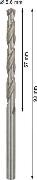 8000343000 - Detailbild_Metallbohrer PRO Metal Arbeits-L.57mm D.5,6mm L.93mm 10St. BOSCH