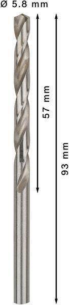 8000343002 - Detailbild5_Metallbohrer PRO Metal Arbeits-L.57mm D.5,8mm L.93mm 10St. BOSCH