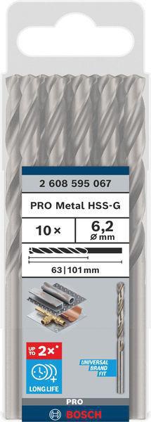 8000343007 - Detailbild_Metallbohrer PRO Metal Arbeits-L.63mm D.6,2mm L.101mm 10St. BOSCH