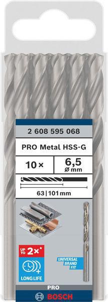 8000343010 - Detailbild5_Metallbohrer PRO Metal Arbeits-L.63mm D.6,5mm L.101mm 10St. BOSCH