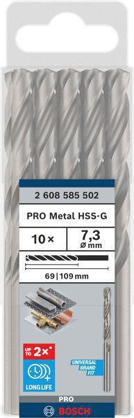 8000343021 - Detailbild4_Metallbohrer PRO Metal Arbeits-L.69mm D.7,3mm L.109mm 10St. BOSCH