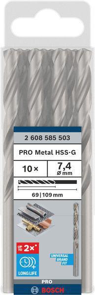 8000343022 - Detailbild3_Metallbohrer PRO Metal Arbeits-L.69mm D.7,4mm L.109mm 10St. BOSCH