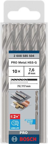 8000343025 - Detailbild3_Metallbohrer PRO Metal Arbeits-L.75mm D.7,6mm L.117mm 10St. BOSCH