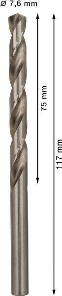 8000343025 - Detailbild4_Metallbohrer PRO Metal Arbeits-L.75mm D.7,6mm L.117mm 10St. BOSCH