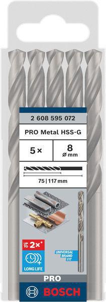 8000343031 - Detailbild3_Metallbohrer PRO Metal Arbeits-L.75mm D.8mm L.117mm 5St. BOSCH