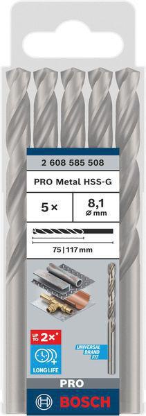 8000343032 - Detailbild3_Metallbohrer PRO Metal Arbeits-L.75mm D.8,1mm L.117mm 10St. BOSCH