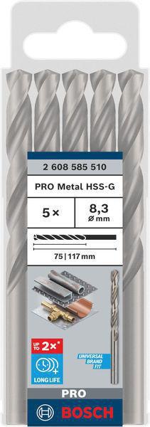 8000343034 - Detailbild4_Metallbohrer PRO Metal Arbeits-L.75mm D.8,3mm L.117mm 10St. BOSCH