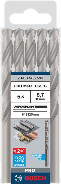 8000343039 - Detailbild4_Metallbohrer PRO Metal Arbeits-L.81mm D.8,7mm L.125mm 5St. BOSCH