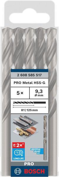 8000343046 - Detailbild_Metallbohrer PRO Metal Arbeits-L.81mm D.9,3mm L.125mm 5St. BOSCH