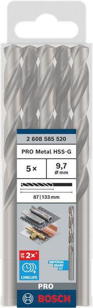 8000343051 - Detailbild4_Metallbohrer PRO Metal Arbeits-L.87mm D.9,7mm L.133mm 5St. BOSCH