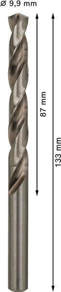 8000343053 - Detailbild2_Metallbohrer PRO Metal Arbeits-L.87mm D.9,9mm L.133mm 5St. BOSCH