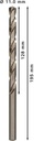 8000343058 - Detailbild_Metallbohrer PRO Metal Arbeits-L.128mm D.11mm L.195mm Typ N HSS-G 5St. BOSCH