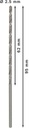 8000343064 - Detailbild_Metallbohrer PRO Metal Arbeits-L.62mm D.2,5mm L.95mm Typ N HSS-G 5St. BOSCH
