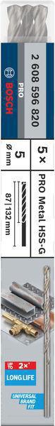 8000343080 - Detailbild3_Metallbohrer PRO Metal Arbeits-L.87mm D.5mm L.132mm Typ N HSS-G 5St. BOSCH