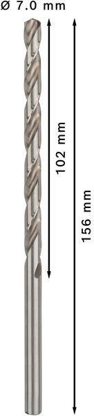 8000343088 - Detailbild2_Metallbohrer PRO Metal Arbeits-L.102mm D.7mm L.156mm Typ N HSS-G 5St. BOSCH