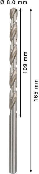 8000343091 - Detailbild3_Metallbohrer PRO Metal Arbeits-L.109mm D.8mm L.165mm Typ N HSS-G 5St. BOSCH