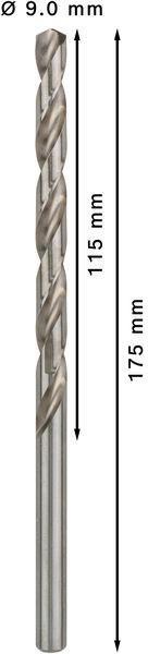 8000343094 - Detailbild2_Metallbohrer PRO Metal Arbeits-L.115mm D.9mm L.175mm Typ N HSS-G 5St. BOSCH