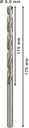 8000343094 - Detailbild2_Metallbohrer PRO Metal Arbeits-L.115mm D.9mm L.175mm Typ N HSS-G 5St. BOSCH