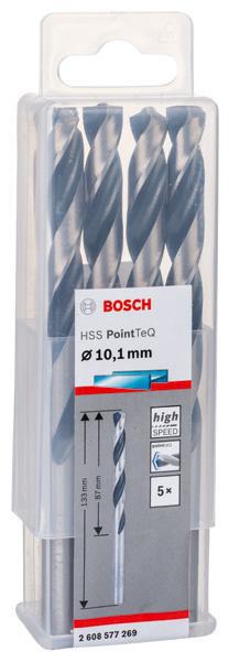8000343169 - Detailbild_Metallspiralbohrer PointTeQ DIN388 Arbeits-L.87mm D.10,1mm Typ N 5St. BOSCH
