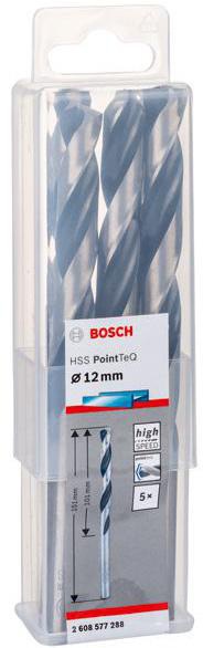 8000343190 - Detailbild5_Metallspiralbohrer PointTeQ DIN388 Arbeits-L.101mm D.12mm Typ N 5St. BOSCH