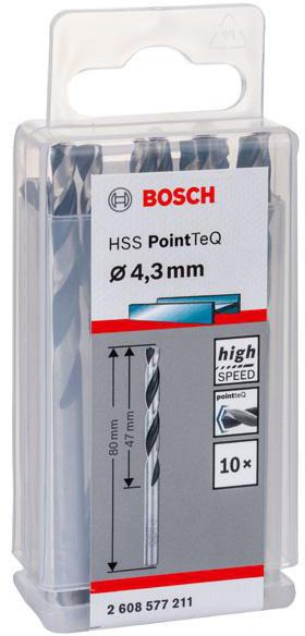 8000343233 - Detailbild4_Metallspiralbohrer PointTeQ DIN388 Arbeits-L.47mm D.4,3mm Typ N 10St. BOSCH