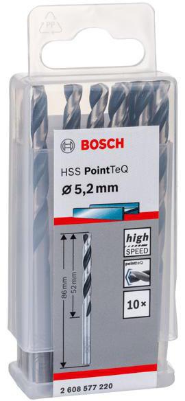 8000343245 - Detailbild_Metallspiralbohrer PointTeQ DIN388 Arbeits-L.52mm D.5,2mm Typ N 10St. BOSCH
