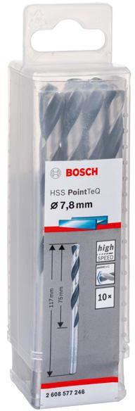 8000343276 - Detailbild5_Metallspiralbohrer PointTeQ DIN388 Arbeits-L.75mm D.7,8mm Typ N 10St. BOSCH