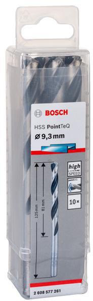 8000343294 - Detailbild_Metallspiralbohrer PointTeQ DIN388 Arbeits-L.81mm D.9,3mm Typ N 10St. BOSCH