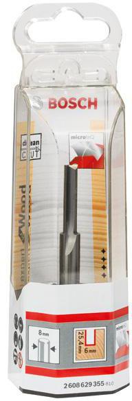 8000343450 - Detailbild_Nutfräser Expert for Wood Arbeits-L.25,4mm D.6mm L.76mm Schaft 8mm HM BOSCH