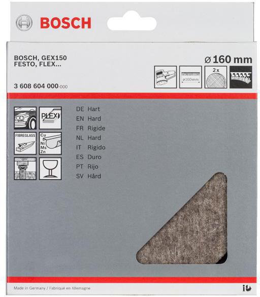 8000343523 - Detailbild_Polierfilz Arbeits-D.160mm hart Klett f.Exzenterschleifer 2er Pack BOSCH
