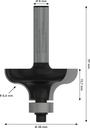 8000343559 - Detailbild_Profilfräser G Arbeits-L.16mm D.38mm L.57mm Schaft 8mm Radius 6,35mm BOSCH