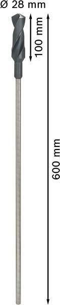 8000343952 - Detailbild5_Schalungsbohrer PRO Metal D.28mm L.600mm Schaft-D.11mm HSS blank f.13mm-Futter