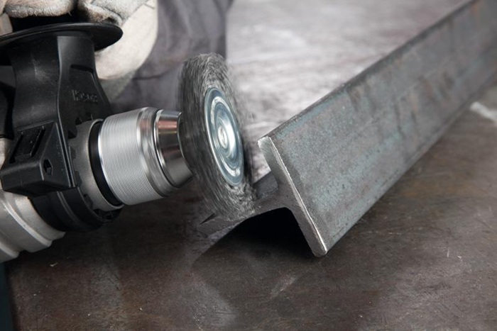 8000344000 - Detailbild_Scheibenbürste PRO Metal clean D.75mm Draht-St.0,3mm Bürsten-B16mm Stahl gewellt